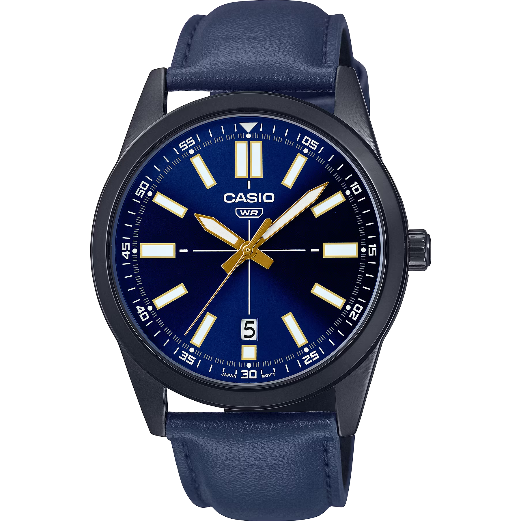 Casio MTP-VD02D-2E – Orologio Uomo Analogico Al Quarzo, Cassa Acciaio 41mm, Quadrante Blu, Cinturino Metallico, Data E Resistenza 30m - 5