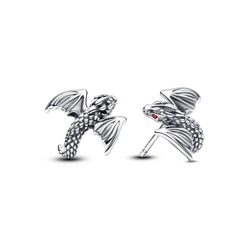 Pandora x Project House Dragon sterling silver stud earrings