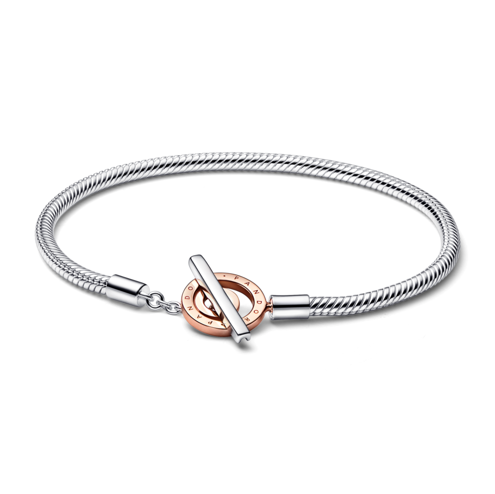 Pandora Moments Snake chain sterling silver and 14k rose gold