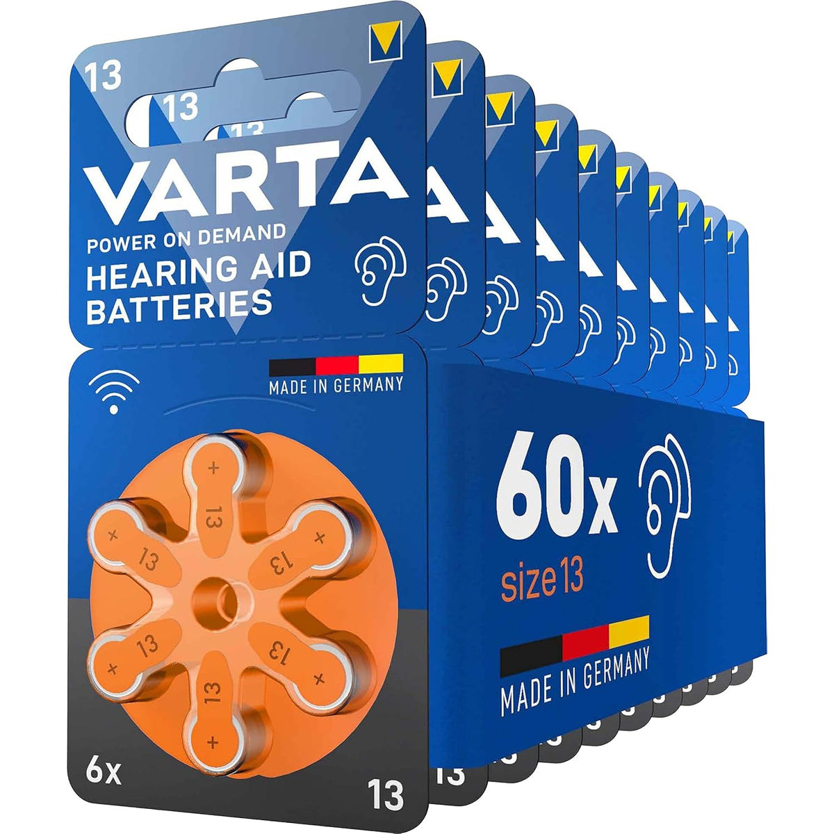 VARTA Hearing Aid Batteries 13 BLI 6 - Pack of 10+3 Free