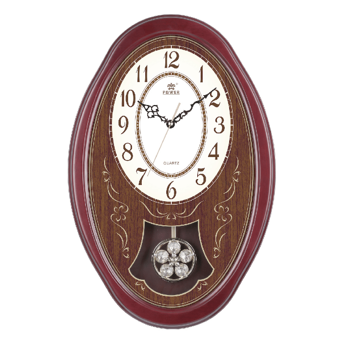 POWER Wooden Case Pendulum Wall Clock 1636CPMKS1