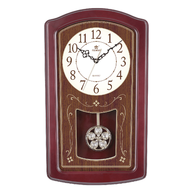 POWER Wooden Case Pendulum Wall Clock 1637CPMKS1