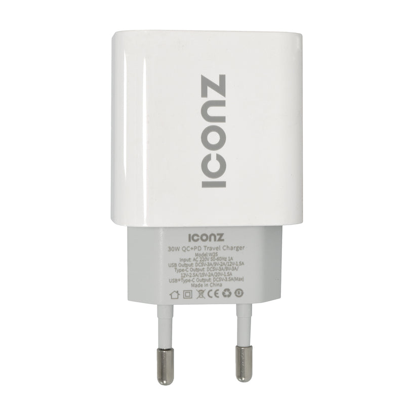 ICONZ PD30W/QC18W Wall Charger - White