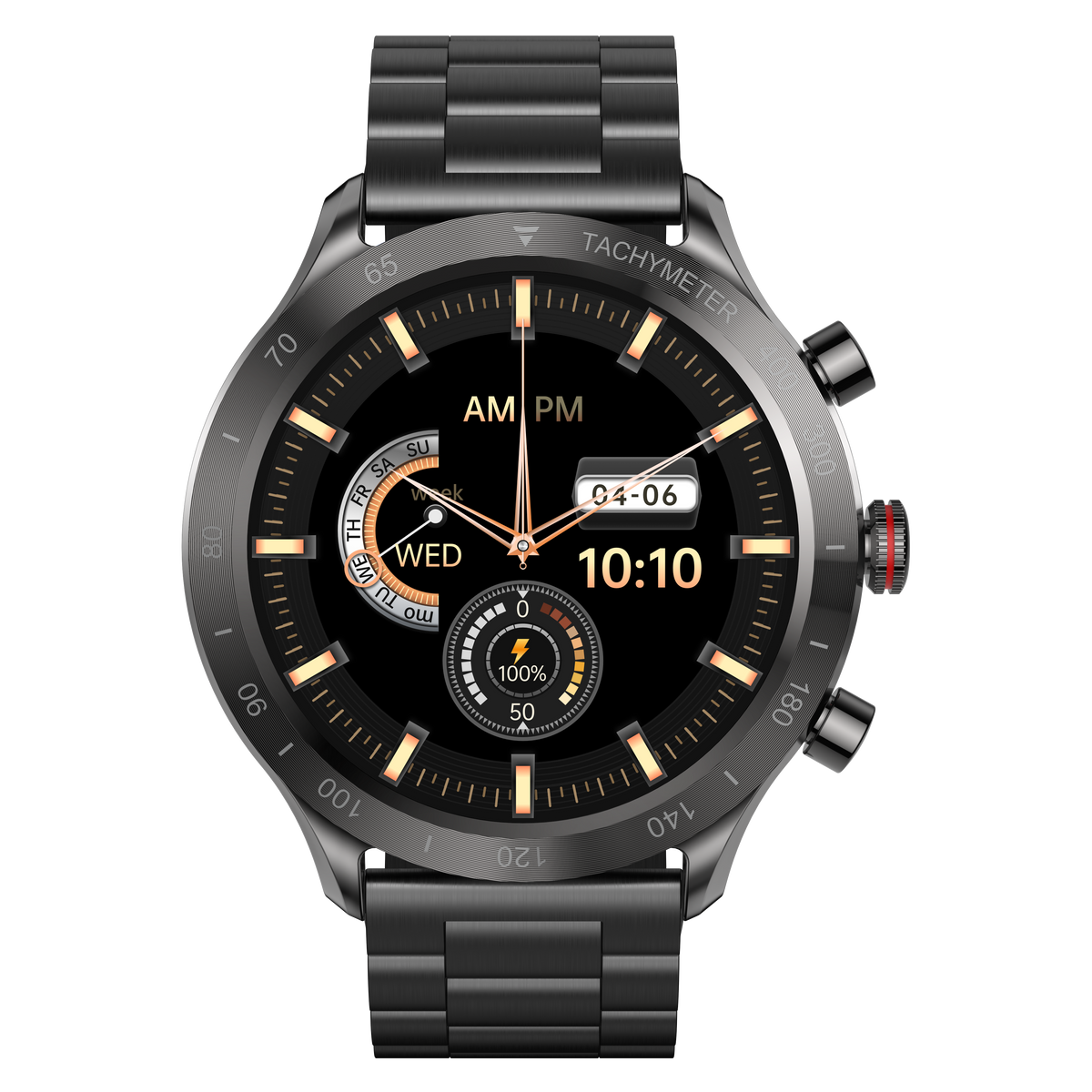 RIVERSONG Motive 9 Max 1.43" AMOLED Screen Stainless Steel Bracelet Smart Watch - SW903