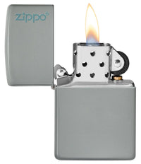 Classic Flat Grey Zippo Logo - 49452ZL
