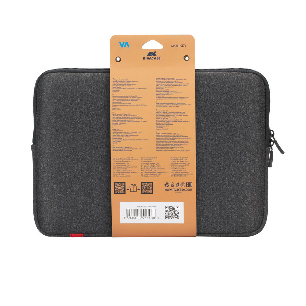 RIVACASE ANTISHOCK 5123 dark grey MacBook 13 sleeve