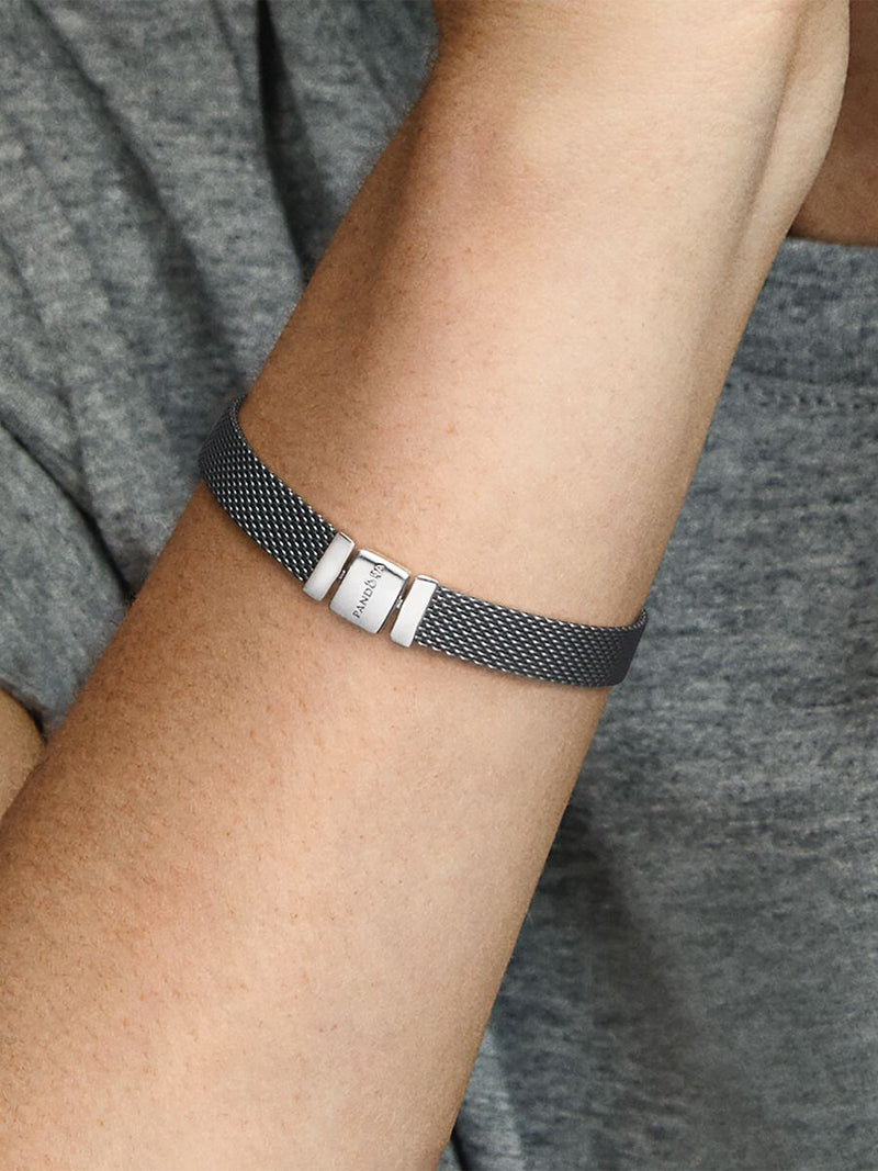 Pandora Reflexions Oxidised sterling silver mesh bracelet