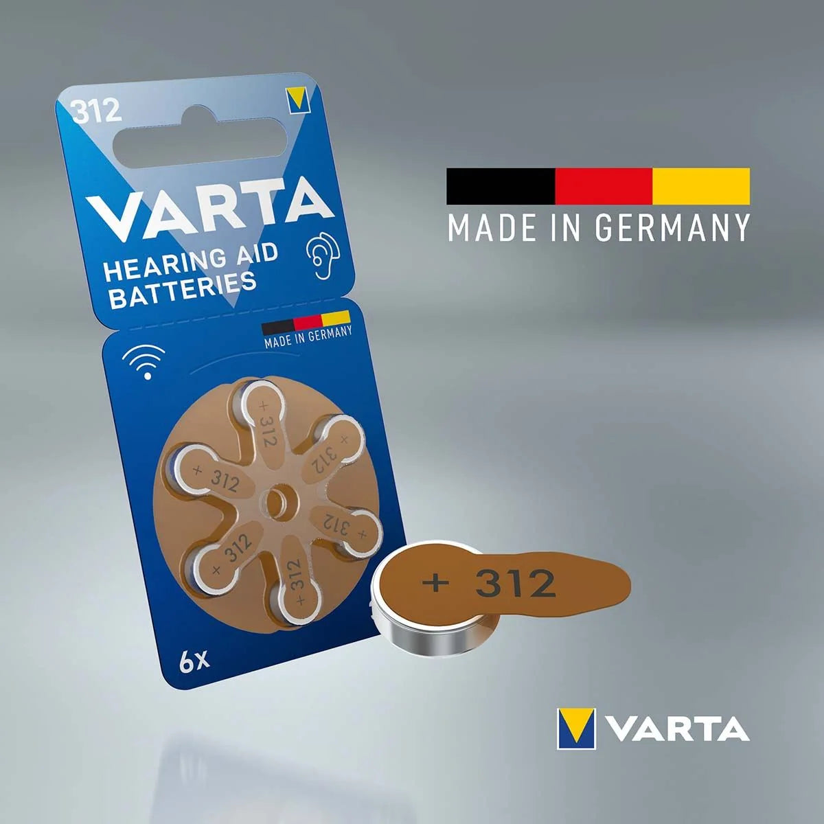 VARTA Hearing Aid Batteries 312 BLI 6