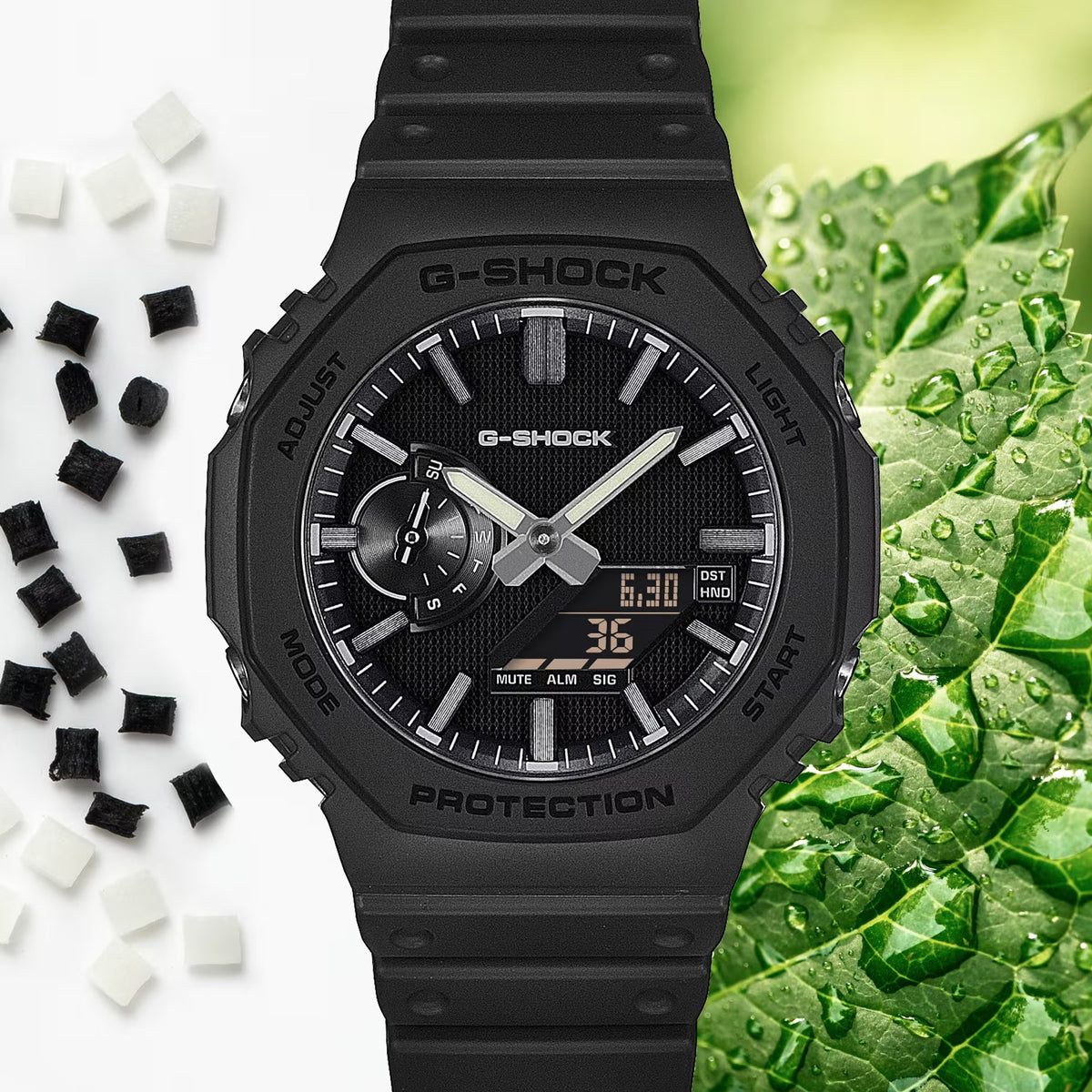 G-SHOCK GA-2100LXB-1ADR LUXE BLACK Octagonal Bezel