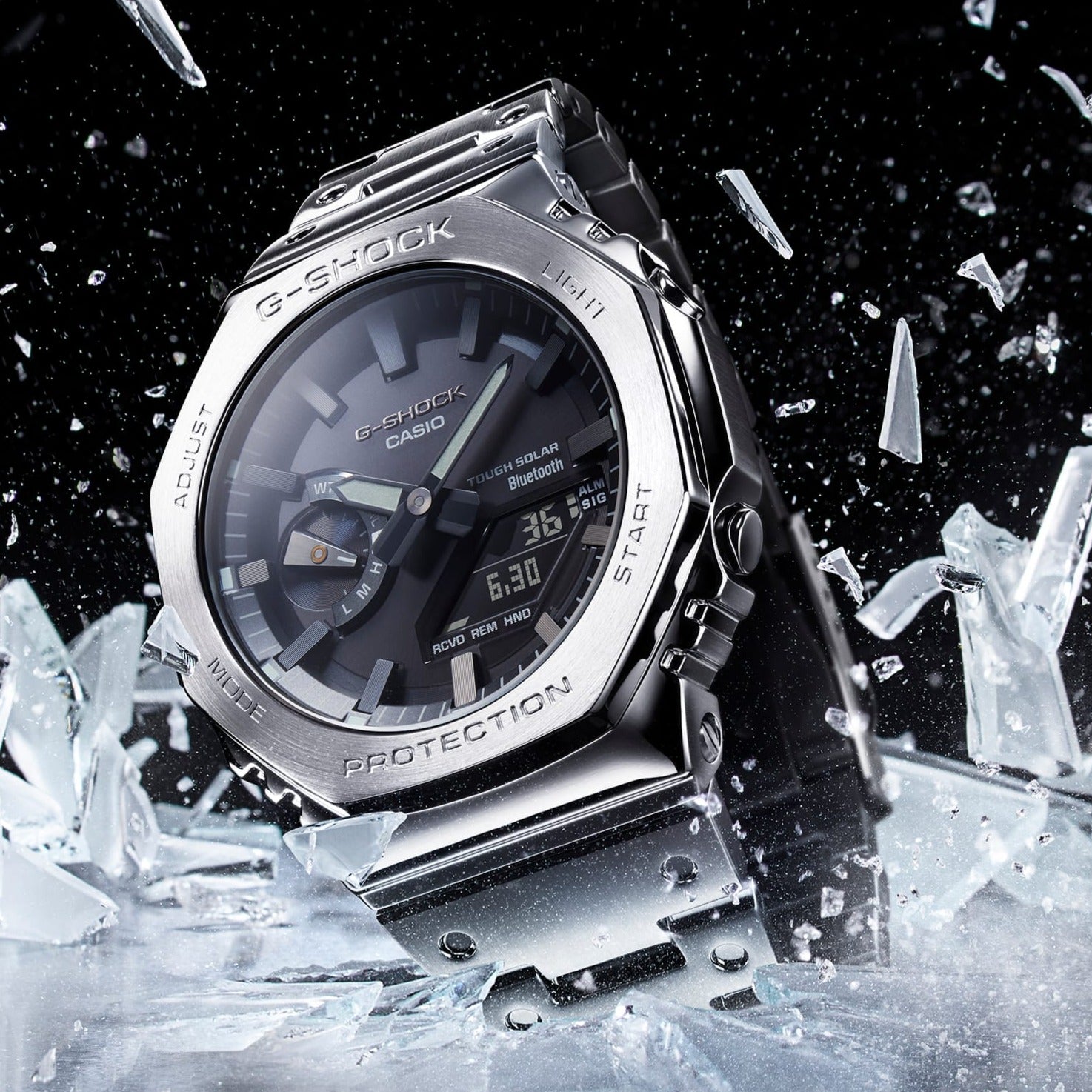G-SHOCK Casio Metal Full G-Shock Watch Silver GM-B2100D-1A | Solar 