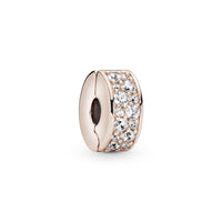 PANDORA Rose clip with clear cubic zirconia and silicone grip – GC