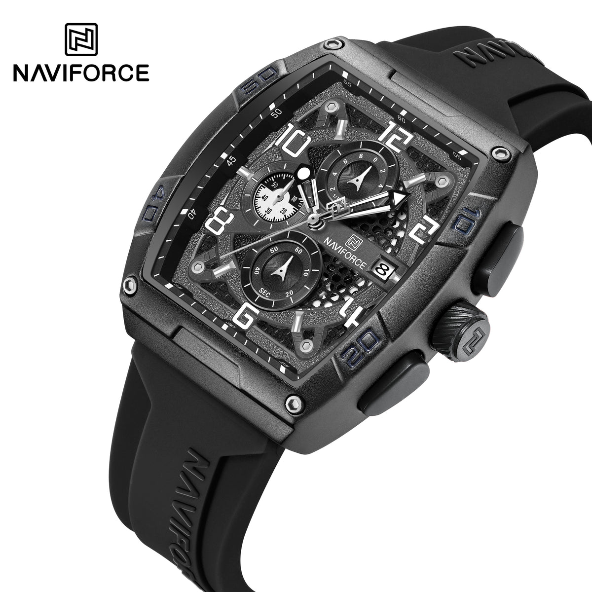 NAVIFORCE NF8052 B/W/B Men Watch