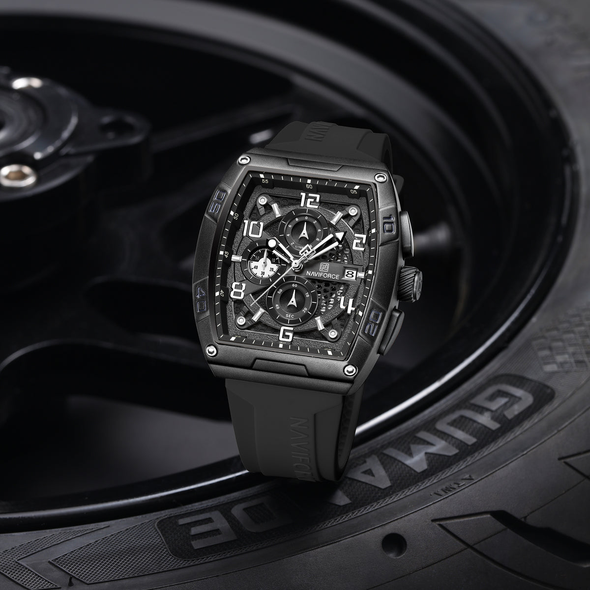NAVIFORCE NF8052 B/W/B Men Watch