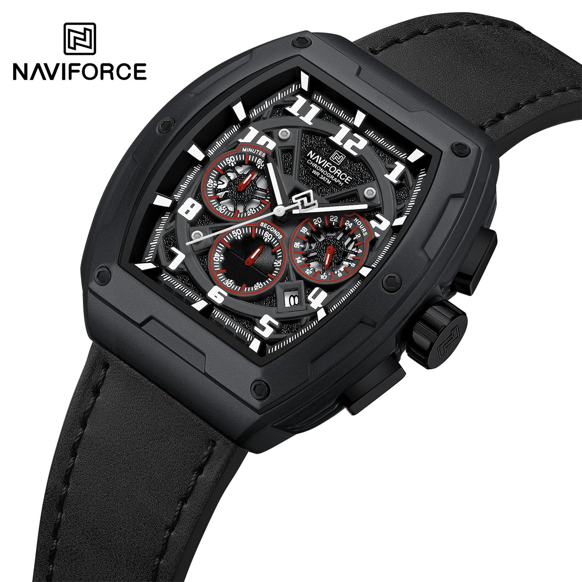 NAVIFORCE NF8053 B/W/B Men Watch