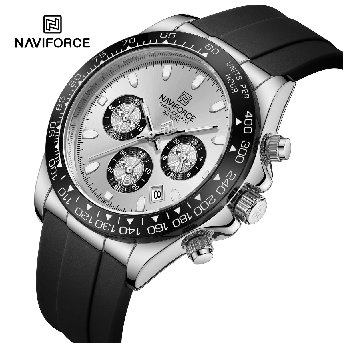 NAVIFORCE NF8054 S/W/B Men Watch