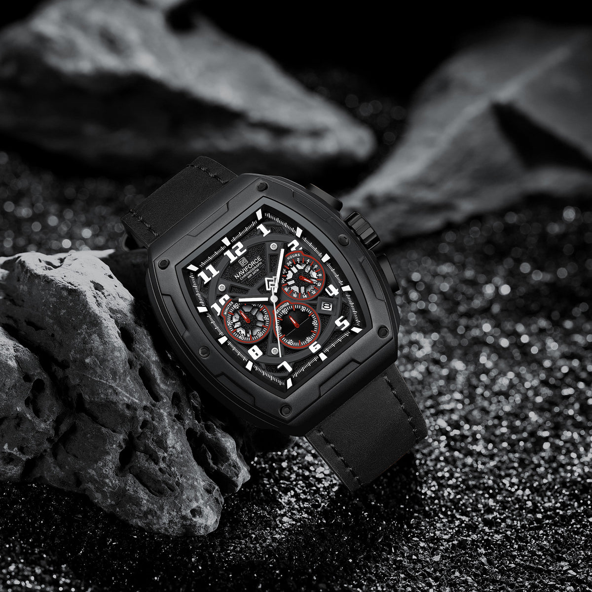 NAVIFORCE NF8053 B/W/B Men Watch
