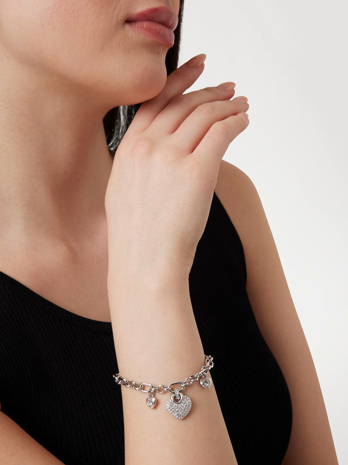 GUESS CRAZY IN LOVE Silver-Tone Bracelet
