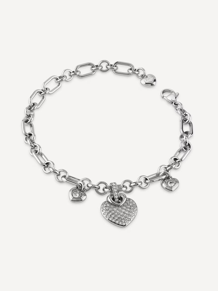 GUESS CRAZY IN LOVE Silver-Tone Bracelet