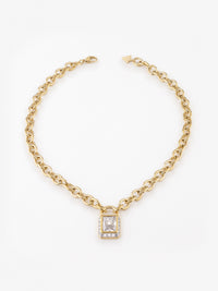 Shiny Padlock Gold-Tone Necklace