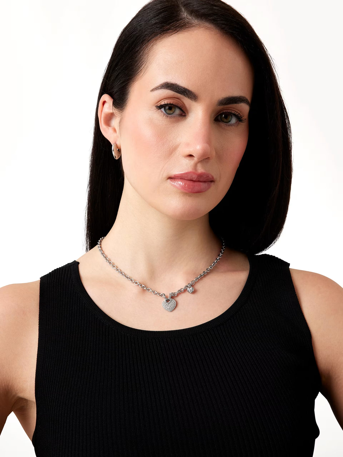 GUESS CRAZY IN LOVE Silver-Tone Necklace