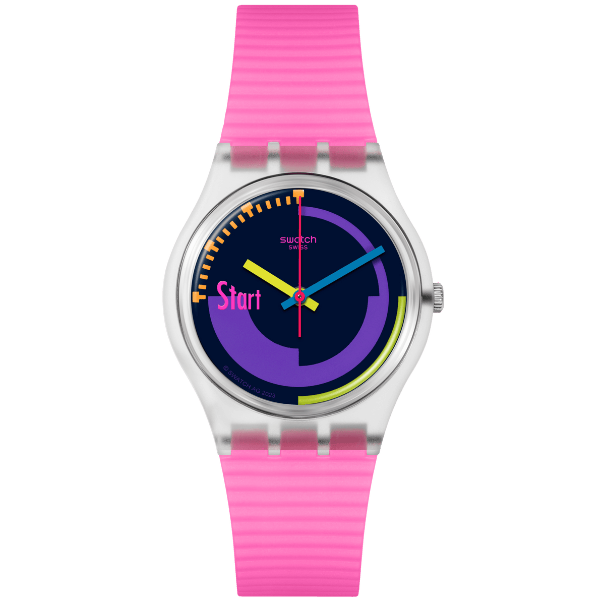 SWATCH NEON PINK PODIUM SO28K111