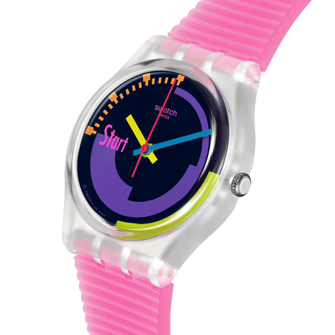 SWATCH NEON PINK PODIUM SO28K111