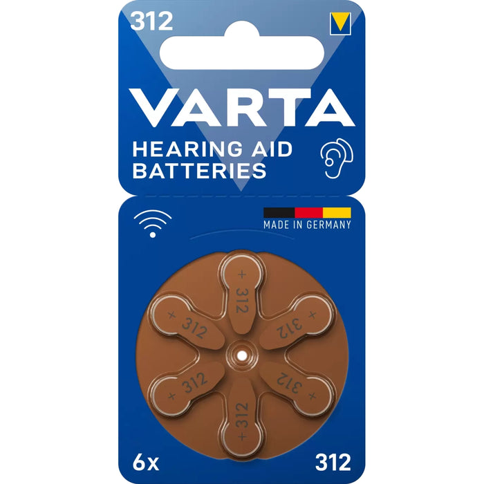 VARTA Hearing Aid Batteries 312 BLI 6