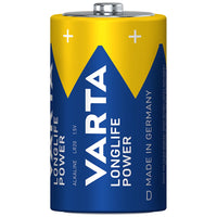 Varta battery with blue and yellow design on a white background