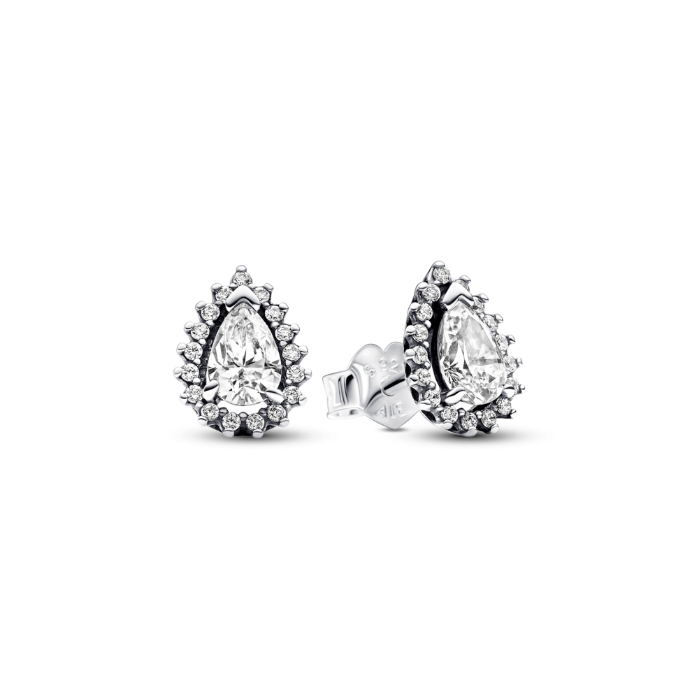 Pandora Timeless Sterling silver stud earrings with clear cubic zircon ...