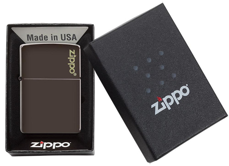Classic Brown Zippo Logo - 49180ZL