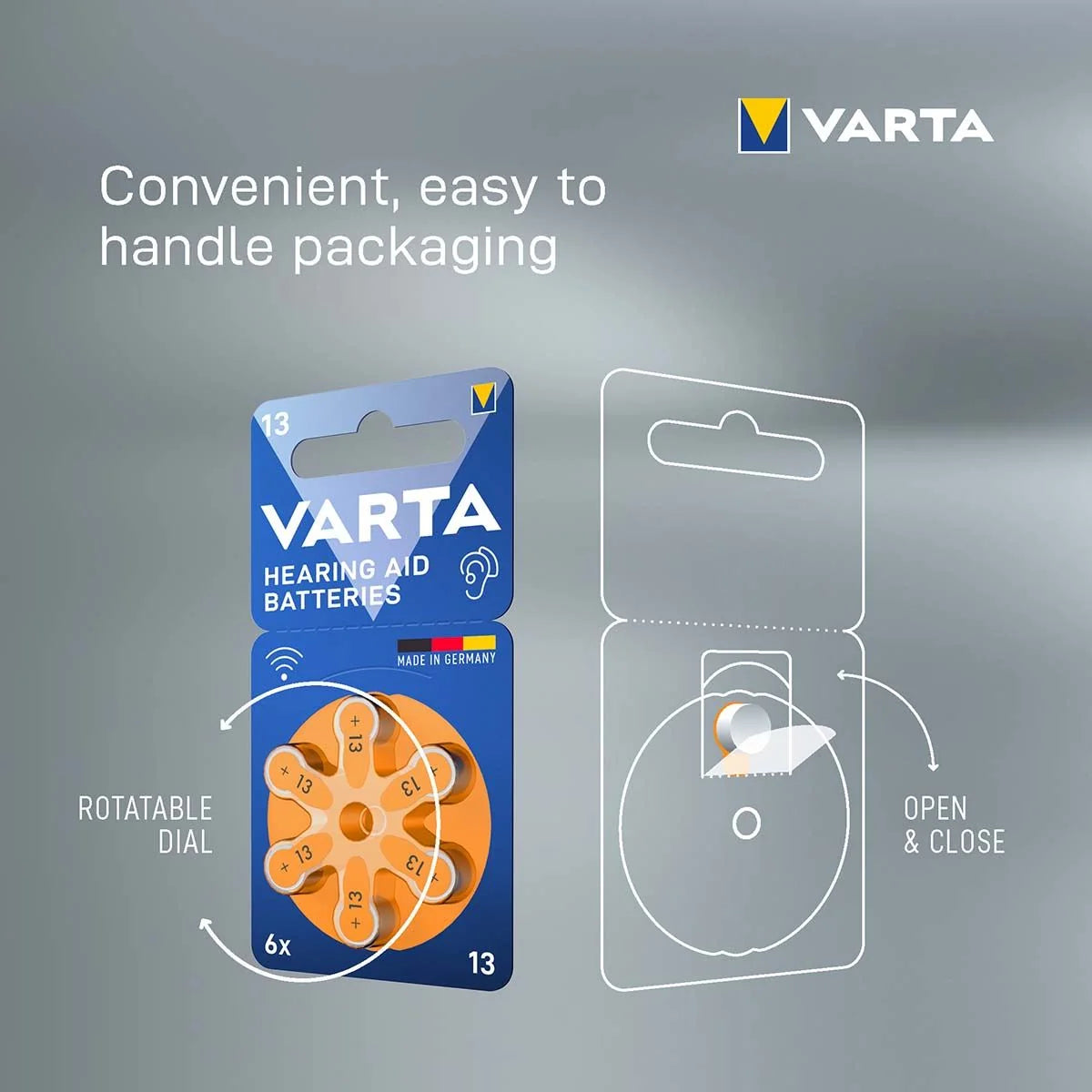 VARTA Hearing Aid Batteries 13 BLI 6