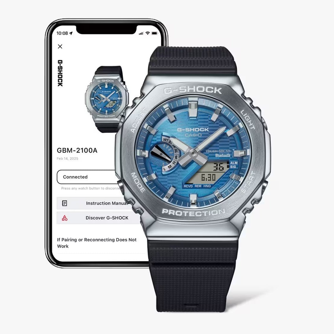 G-SHOCK G-STEEL GBM-2100A-2BDR Tough Solar Bluetooth