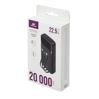 RIVACASE VA2221 (20000 mAh) black, QC/PD 3 built-in cables portable battery