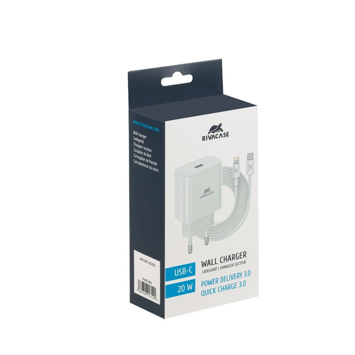 RIVACASE PS4101 WD5 EU wall charger white 20W PD 3.0/ 1 USB-C, with USB-C/Lightning cable