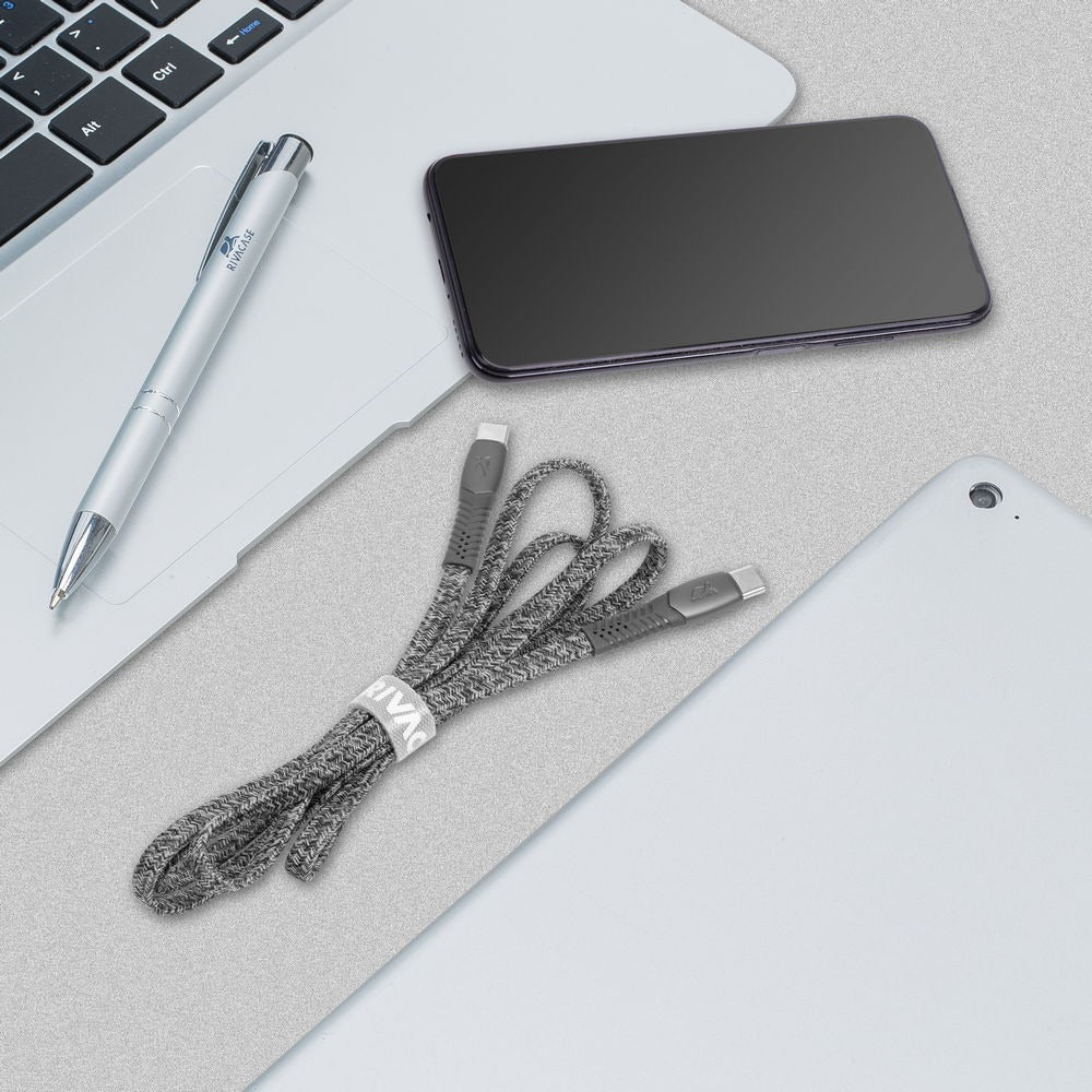 RIVACASE PS6105 GR12 Type-C / Type-C cable 1,2m grey