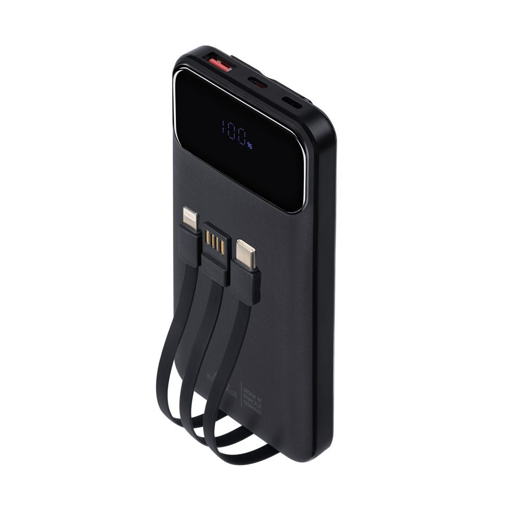 RIVACASE VA2211 (10000 mAh) black, QC/PD 3 built-in cables portable battery