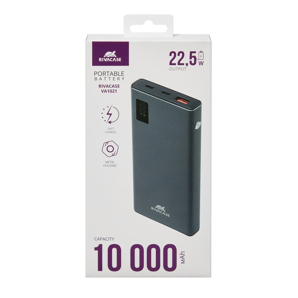 RIVACASE VA1021 (10000 mAh) QC / PD metal power bank