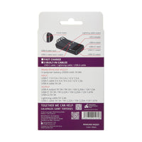 RIVACASE VA2221 (20000 mAh) black, QC/PD 3 built-in cables portable battery