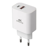 RIVACASE PS4102 WD5 EU wall charger white PD20W + QC3.0, USB-A + USB-C, with USB-C/Lightning cable