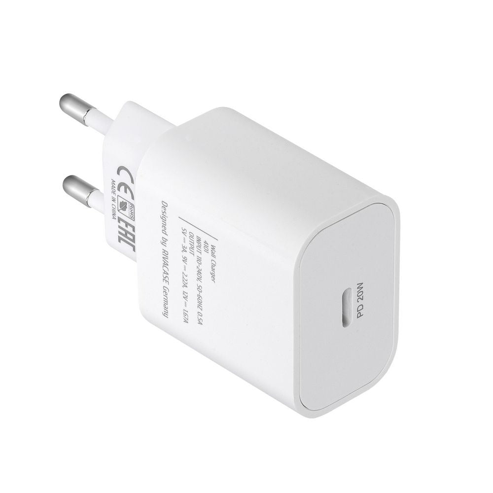 RIVACASE PS4101 WD4 EU wall charger white 20W PD 3.0/ 1 USB-C, with USB-C/USB-C cable