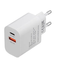RIVACASE PS4102 WD5 EU wall charger white PD20W + QC3.0, USB-A + USB-C, with USB-C/Lightning cable