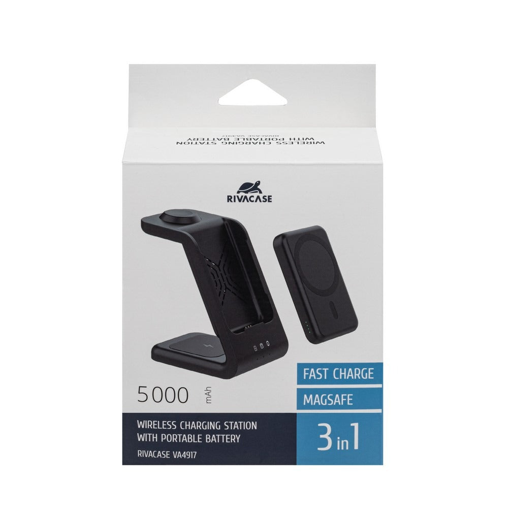 RIVACASE VA4917 Magsafe Qi WIRELESS 15W + QC/PD20W 5000 mAh 3-in-1 portable battery