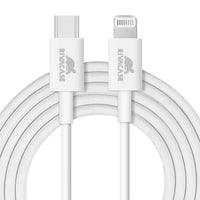 RIVACASE PS4102 WD5 EU wall charger white PD20W + QC3.0, USB-A + USB-C, with USB-C/Lightning cable