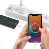 RIVACASE PS4102 WD5 EU wall charger white PD20W + QC3.0, USB-A + USB-C, with USB-C/Lightning cable