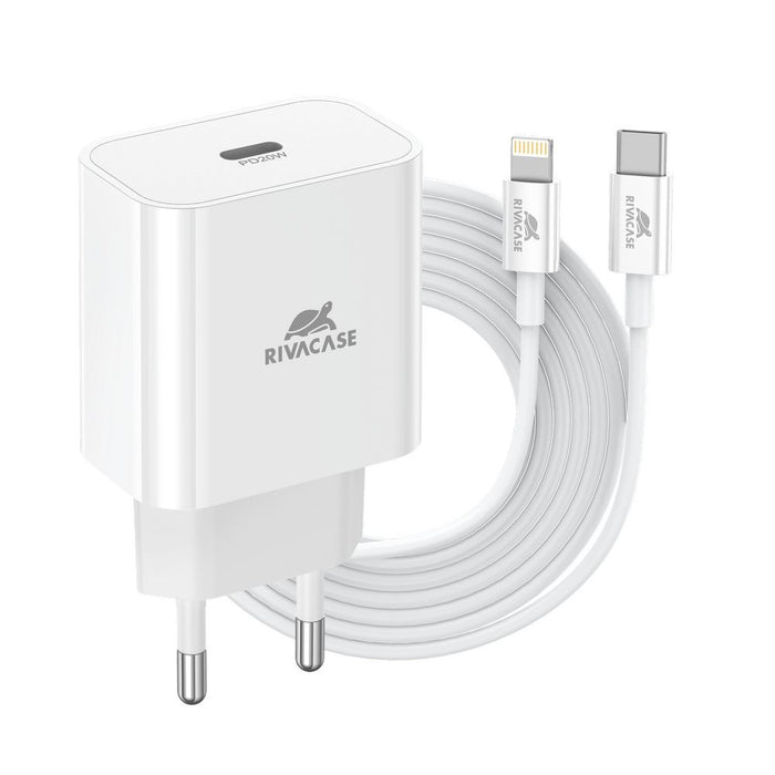 RIVACASE PS4101 WD5 EU wall charger white 20W PD 3.0/ 1 USB-C, with USB-C/Lightning cable