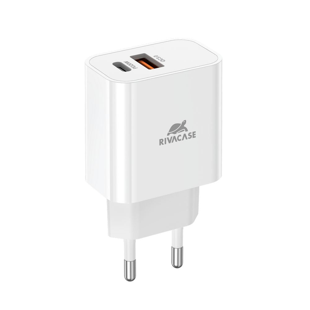 RIVACASE PS4102 W00 EU wall charger white PD20W + QC3.0, USB-A + USB-C