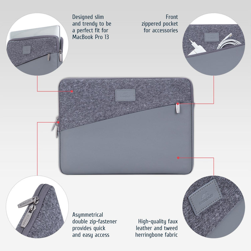 RIVACASE EGMONT 7903 grey MacBook Pro and Ultrabook sleeve 13.3"
