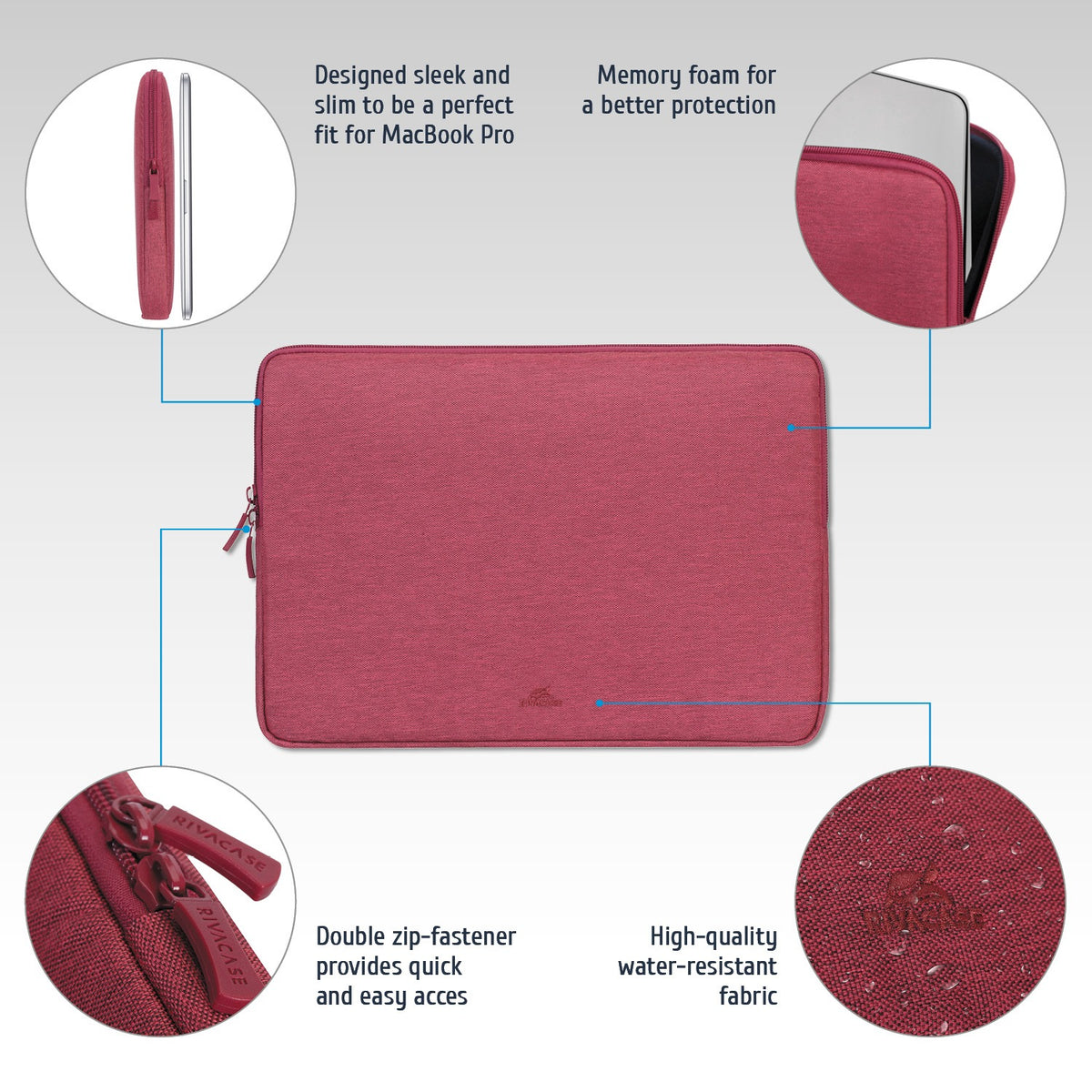 RIVACASE SUZUKA-ECO 7703 red ECO Laptop sleeve 13.3"