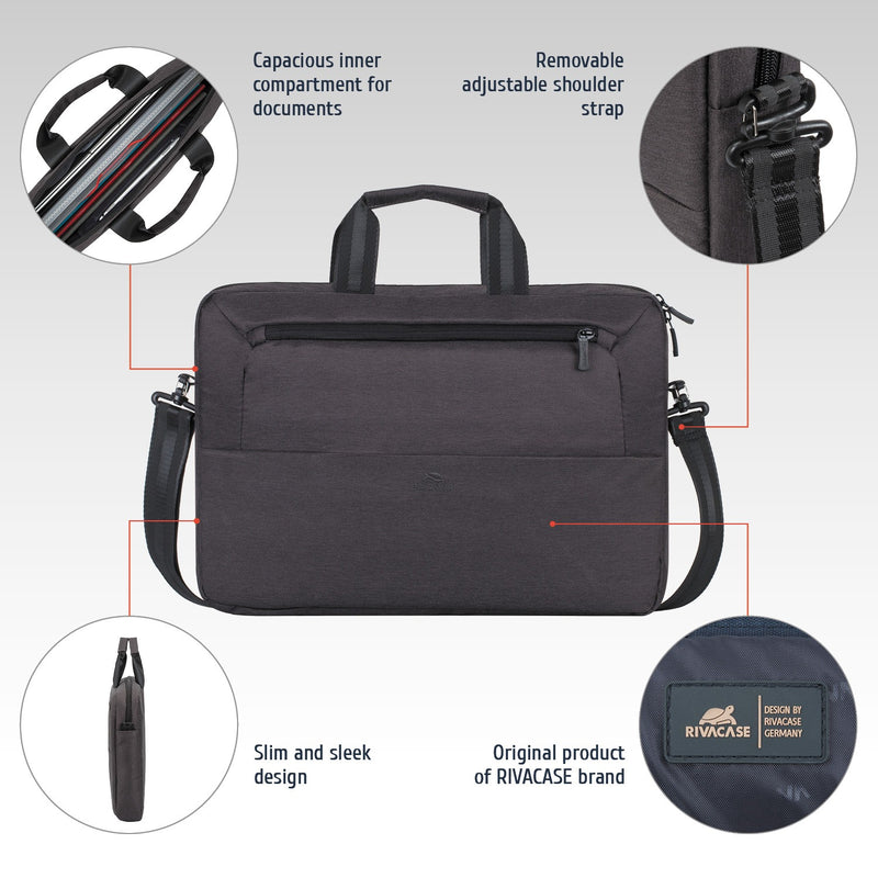 RIVACASE SUZUKA-ECO 7730 black ECO Laptop shoulder bag 15.6"