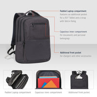 RIVACASE SUZUKA-ECO 7765 black ECO Laptop backpack 16"